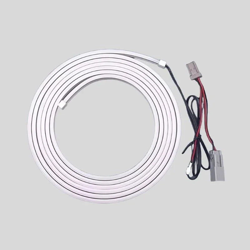 Supplier photo of the white LED strip and connection leads