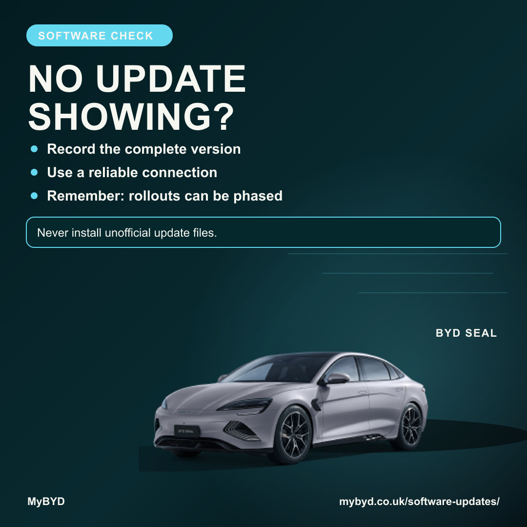 MyBYD vehicle software update checks share card