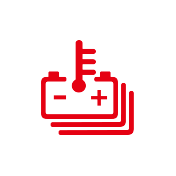 Handbook artwork for High-voltage battery overheating warning light