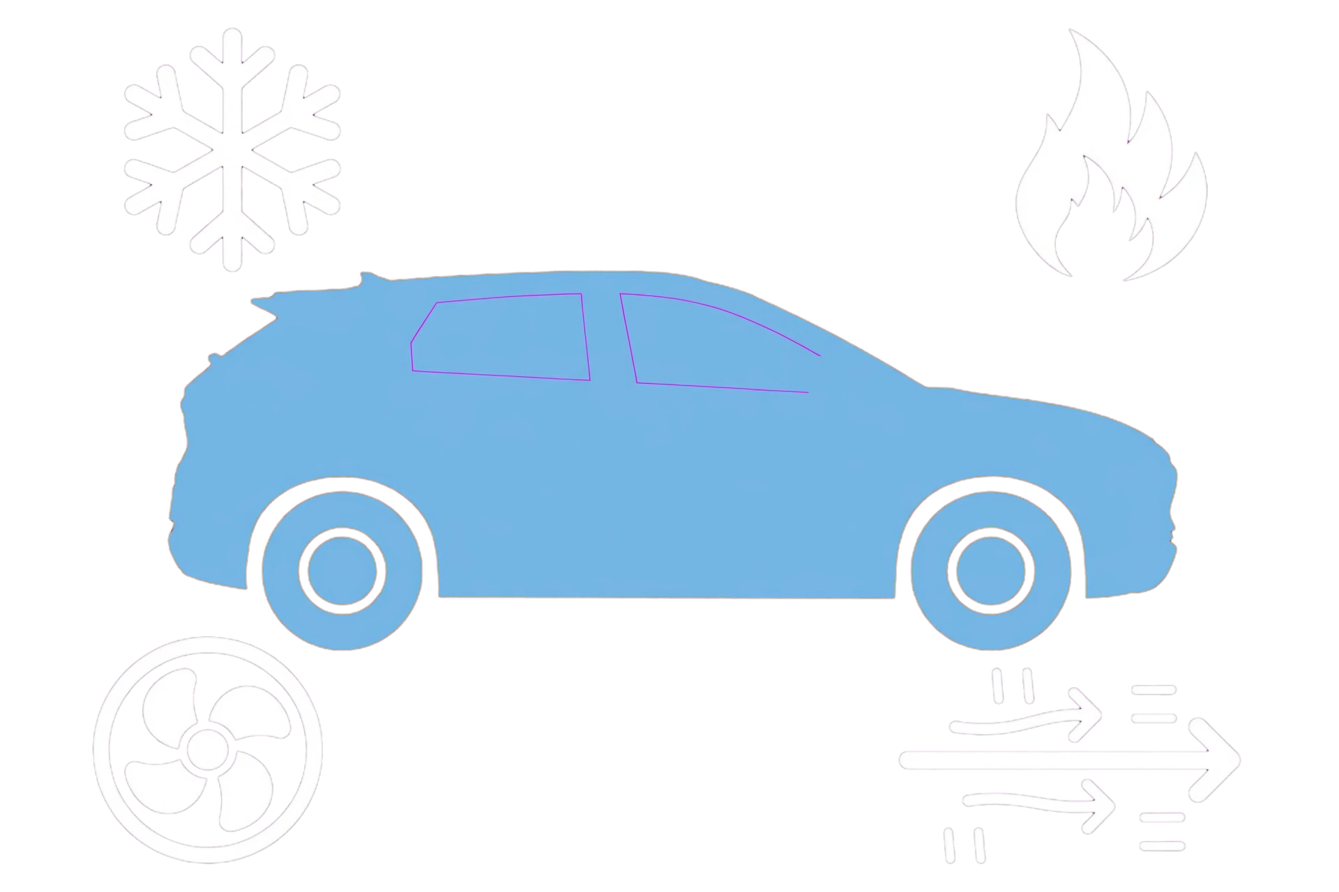 MyBYD illustration for BYD ATTO 3 heating and air conditioning