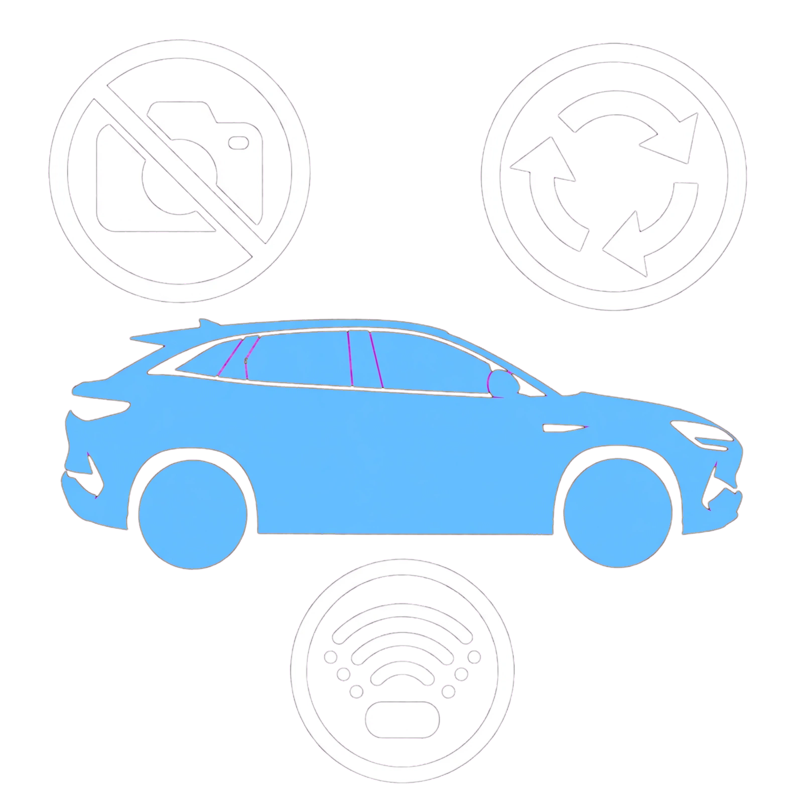 BYD SEALION 7 camera and 360-degree view illustration
