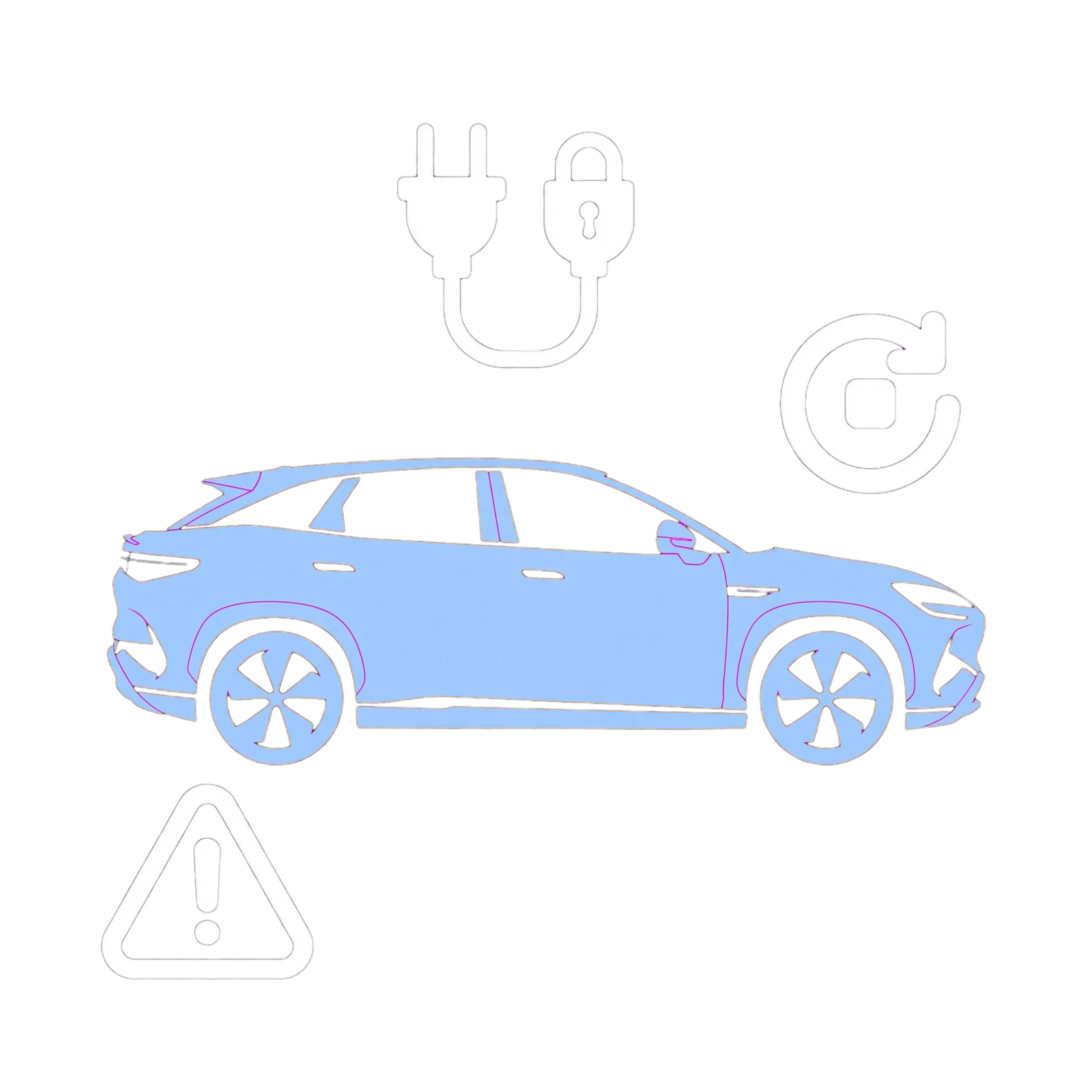 BYD SEALION 7 charging-cable release illustration with locked plug
