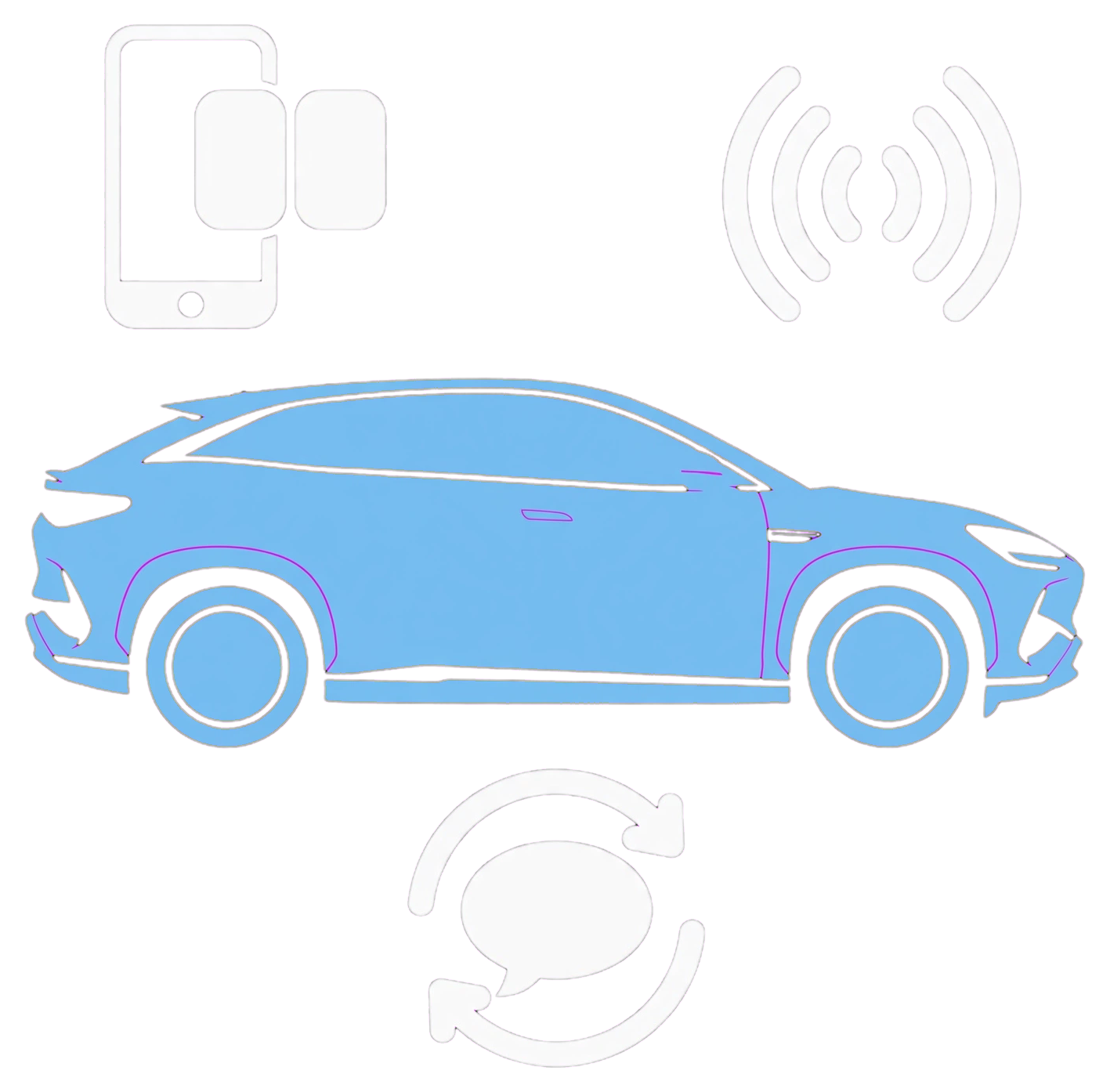 SEALION 7 with phone, wireless connection and repeating voice-message icons