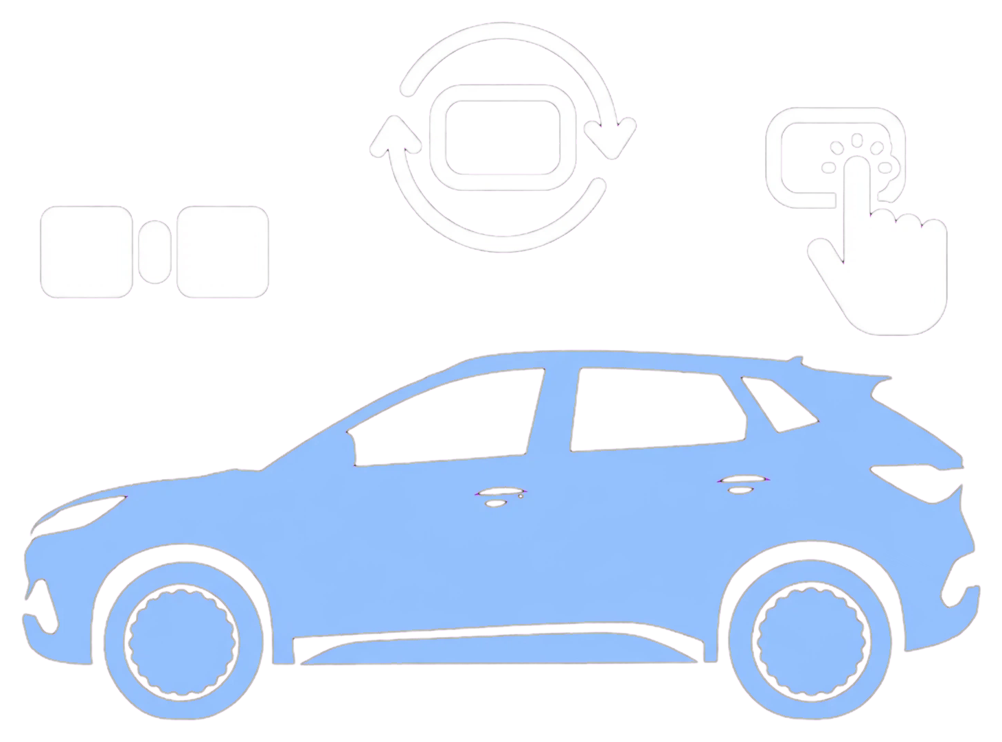 BYD electric SUV with rotating touchscreen and touch-control icons