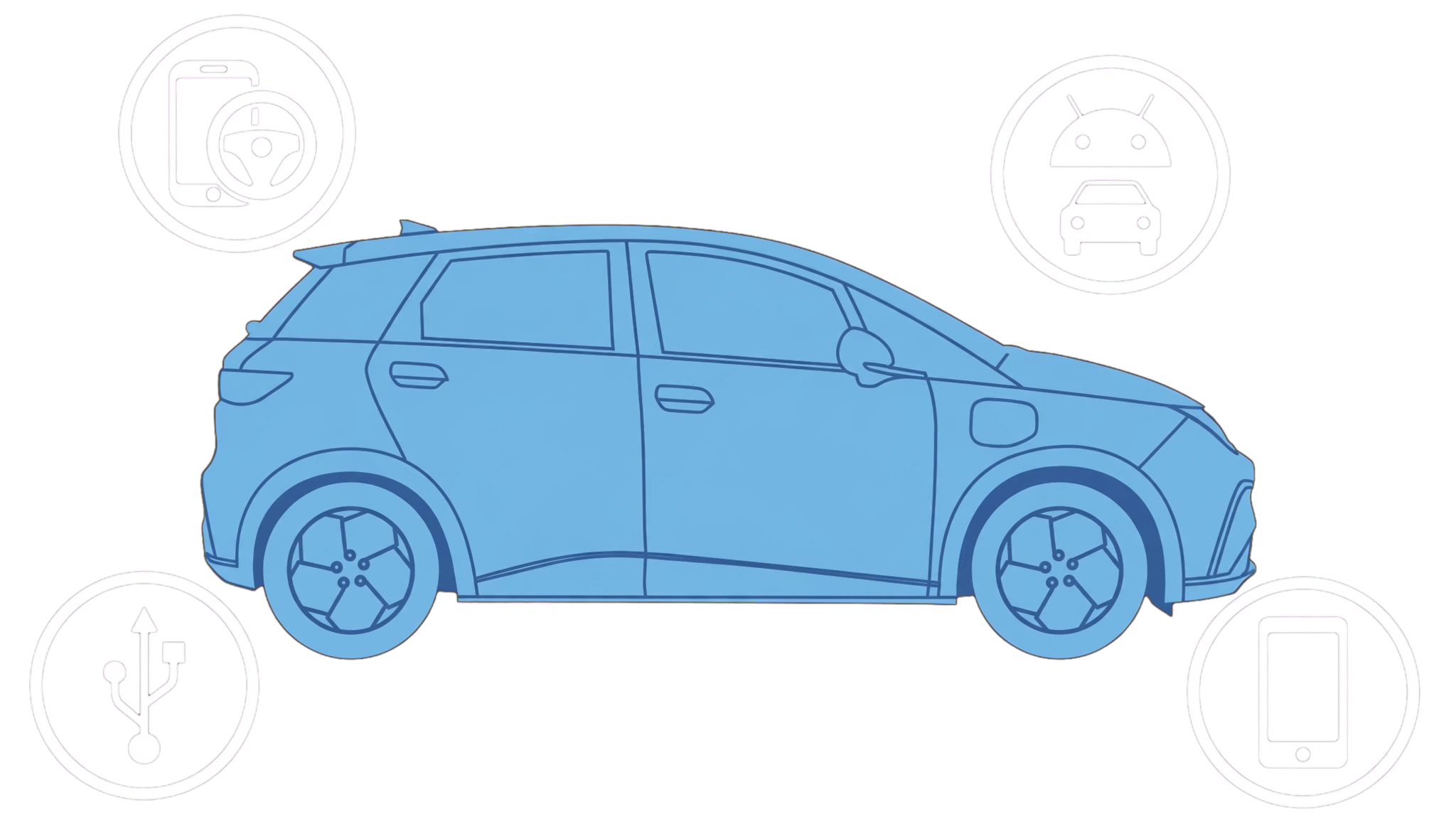Illustration for BYD DOLPHIN CarPlay and Android Auto connection checks.