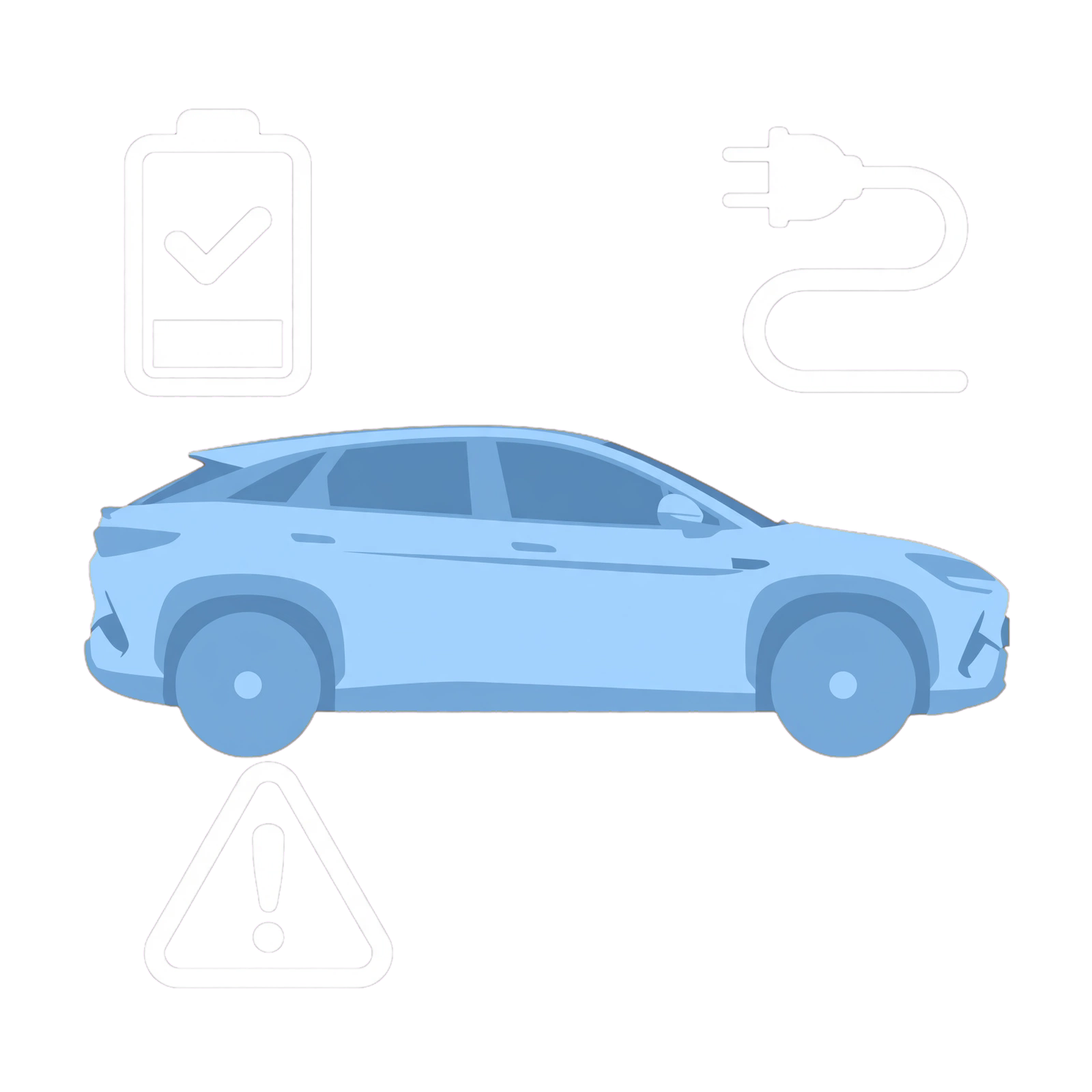 BYD SEALION 7 charging-complete warning illustration with battery and plug