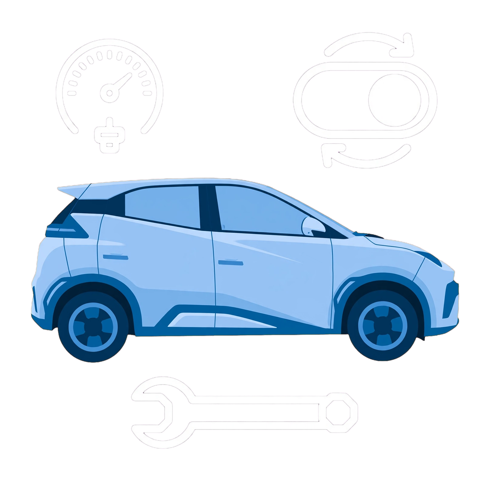 BYD DOLPHIN SURF settings illustration with gauge, switch and spanner