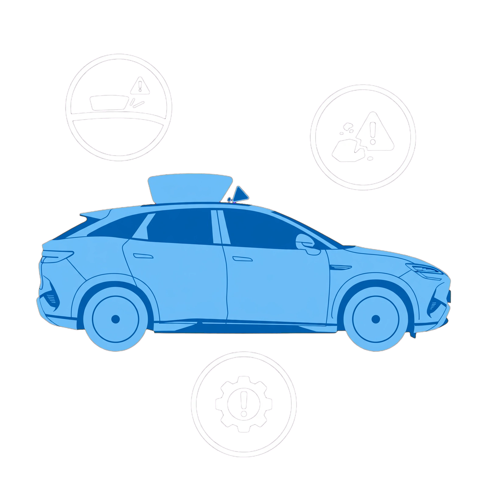 BYD SEALION 7 panoramic-roof sunshade illustration with obstruction and mechanism warnings