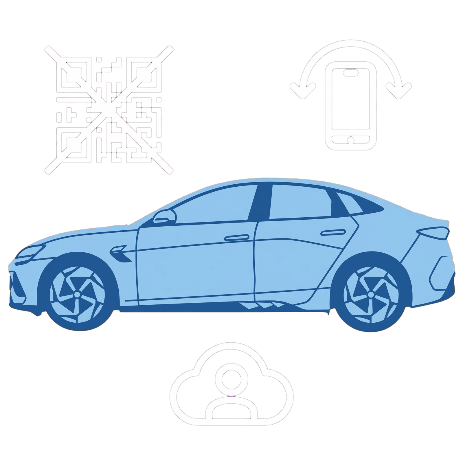 Illustration for BYD app QR-code pairing checks.