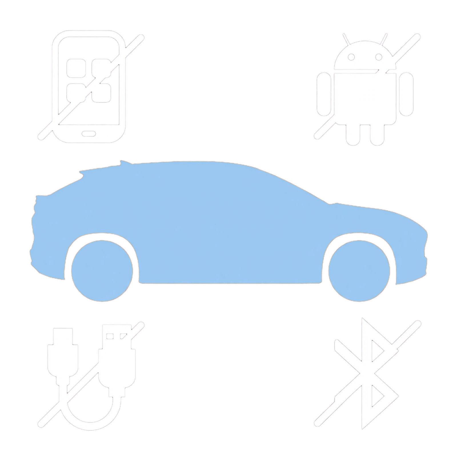 BYD SEALION 7 CarPlay and Android Auto connection illustration with USB and Bluetooth