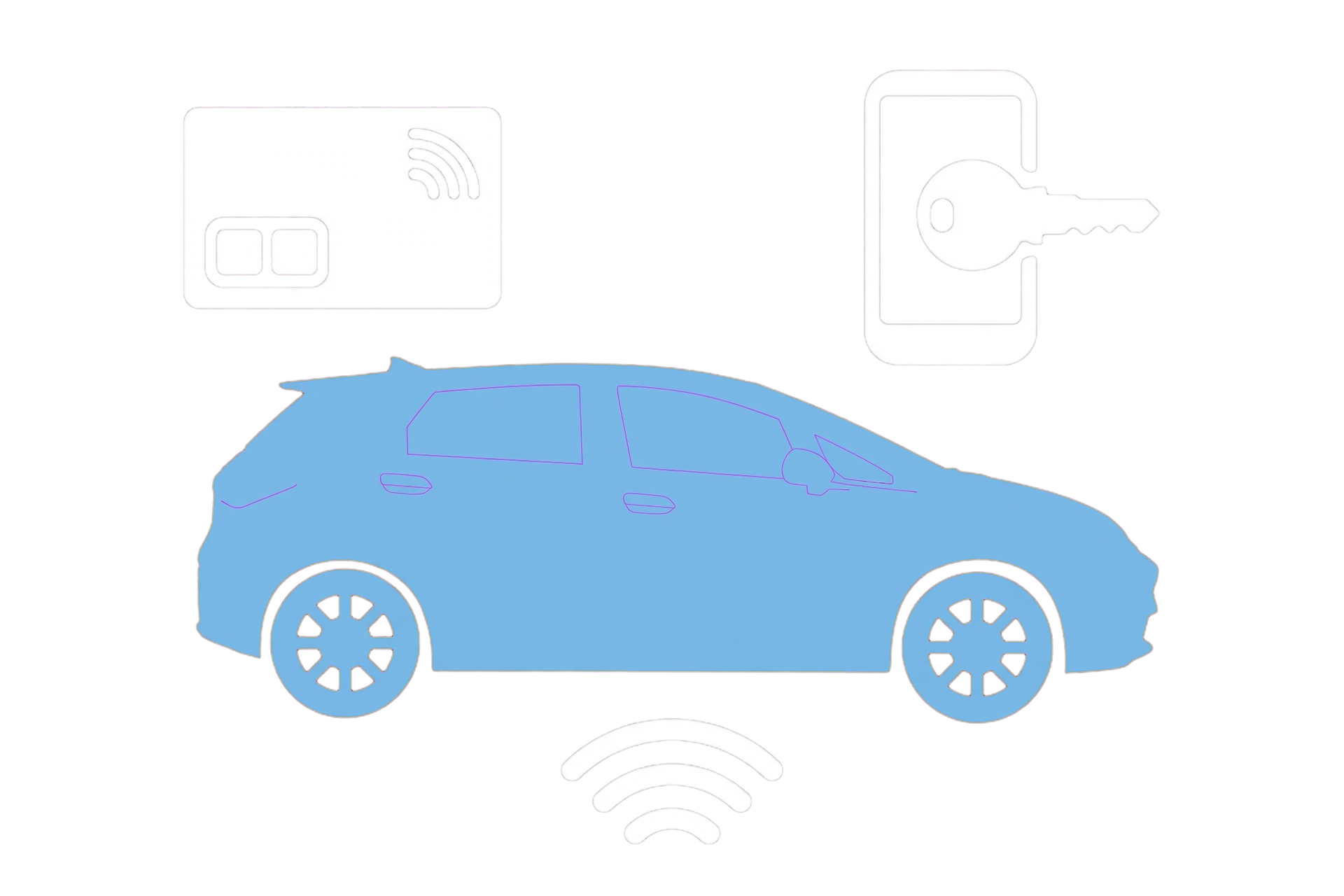 Illustration for BYD DOLPHIN NFC card and phone Digital Key troubleshooting.