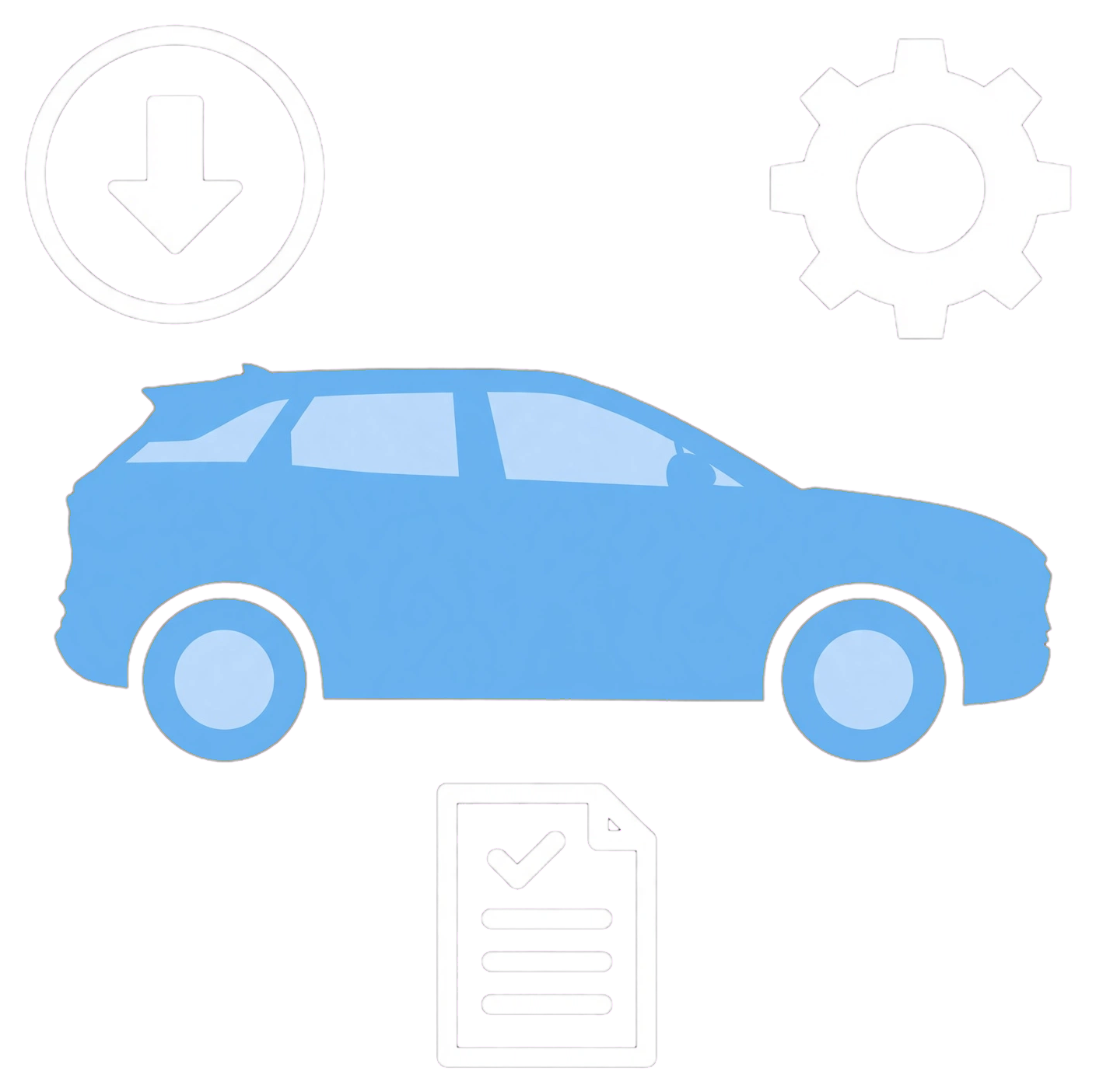 ATTO 2 with software download, settings and checklist icons