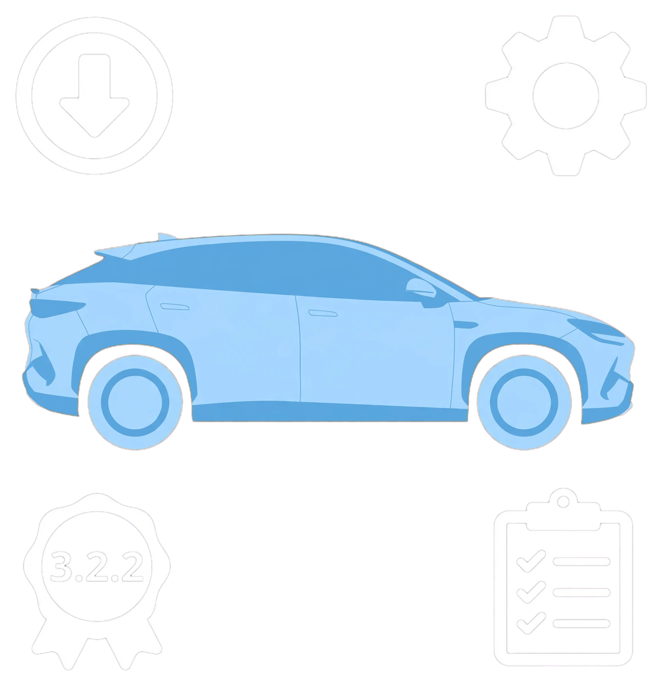SEALION 7 software 3.2.2 with download, settings and checklist icons