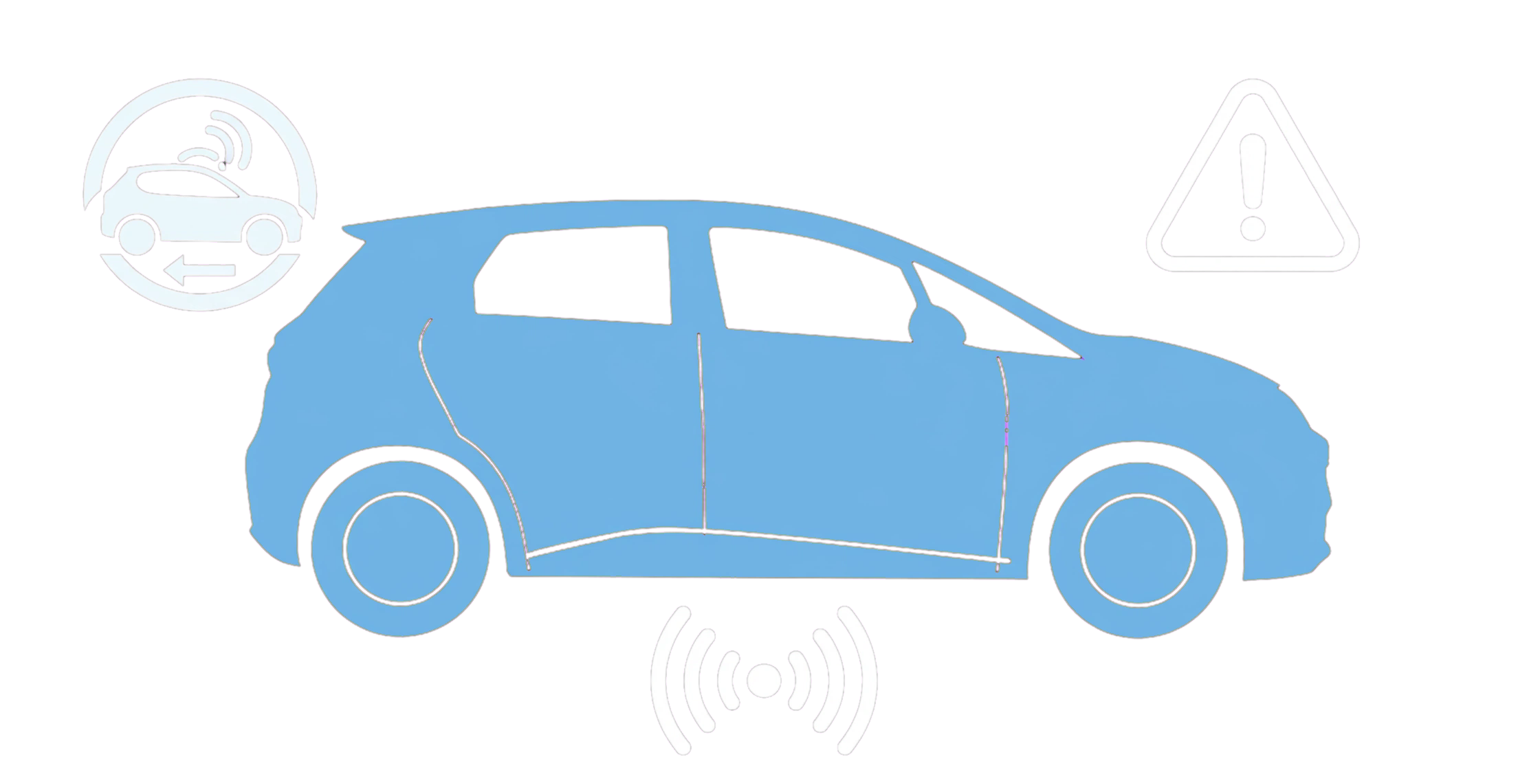 Illustration for BYD DOLPHIN automatic emergency braking and collision warning checks.