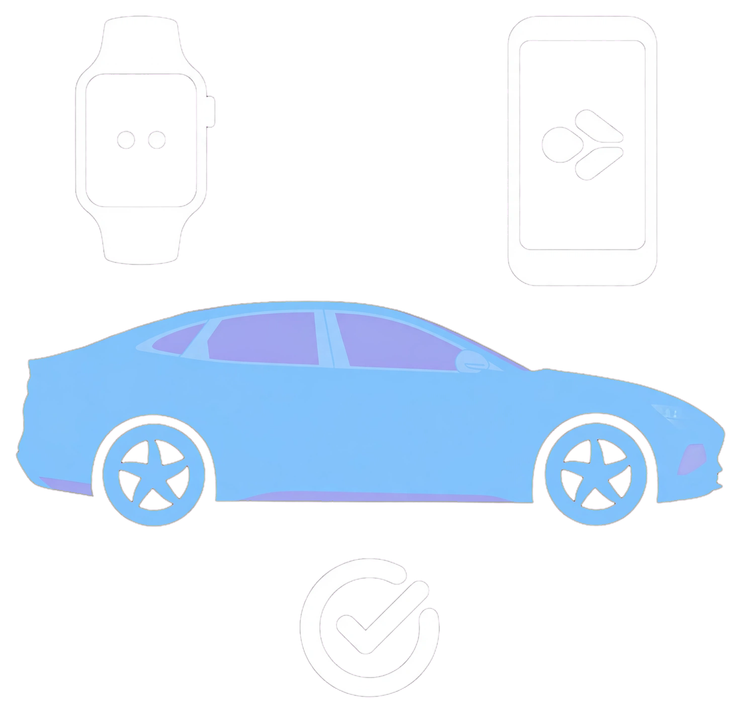 BYD mobile app on Apple Watch illustration.