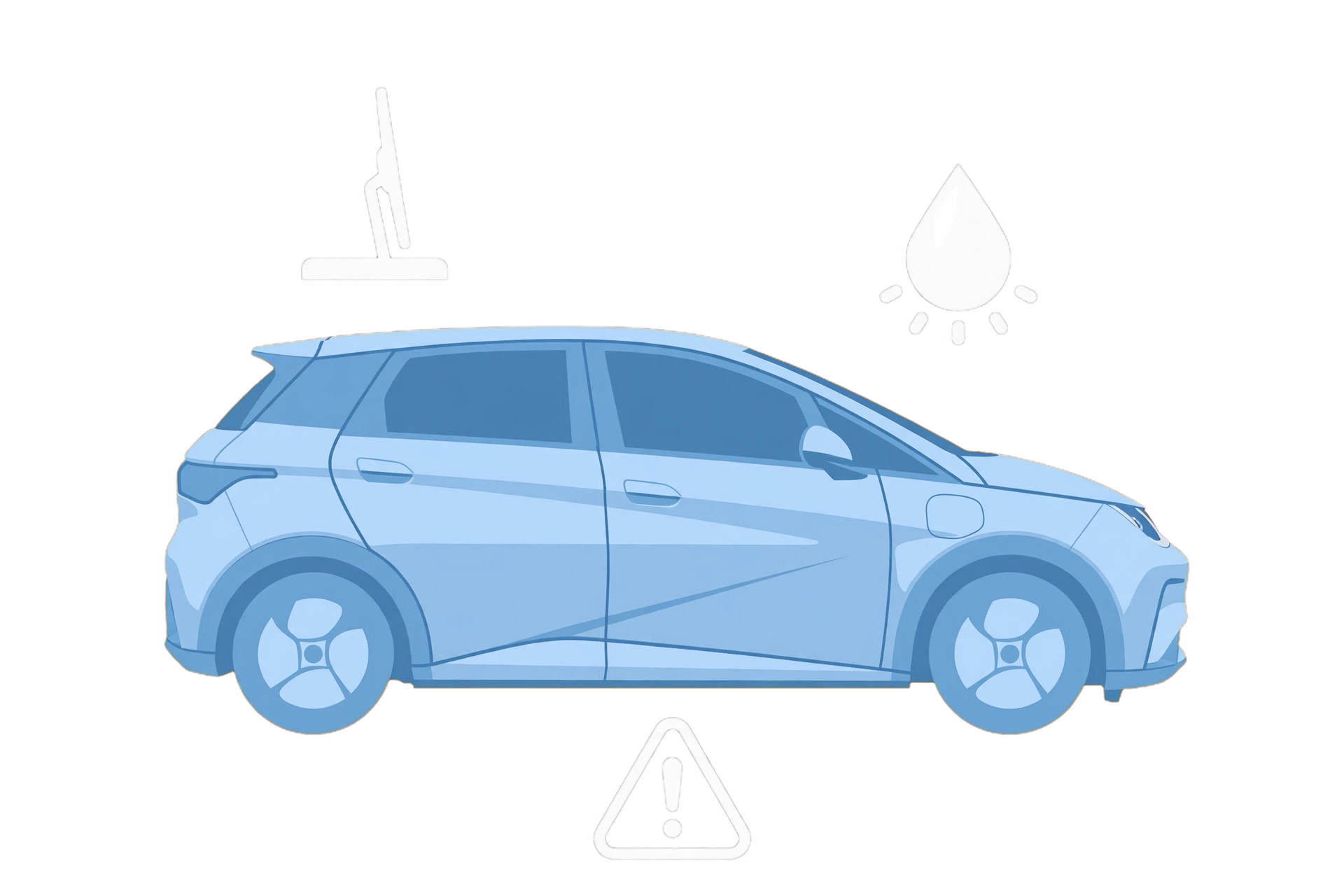Illustration for BYD DOLPHIN wiper service position and blade care.