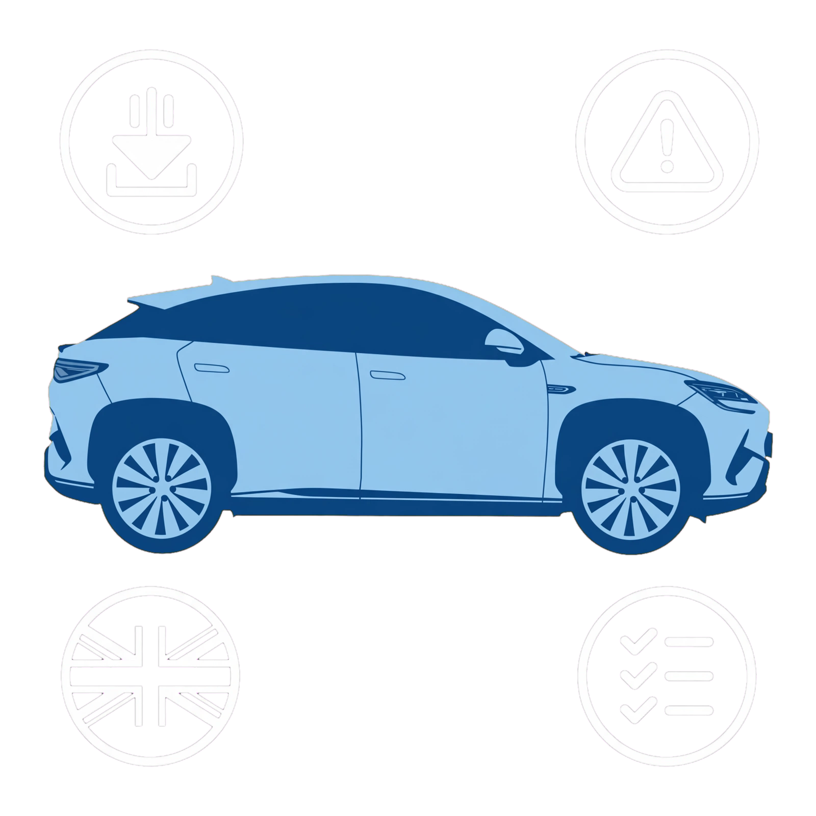 BYD UK software-update troubleshooting illustration with SEALION 7, download and warning symbols