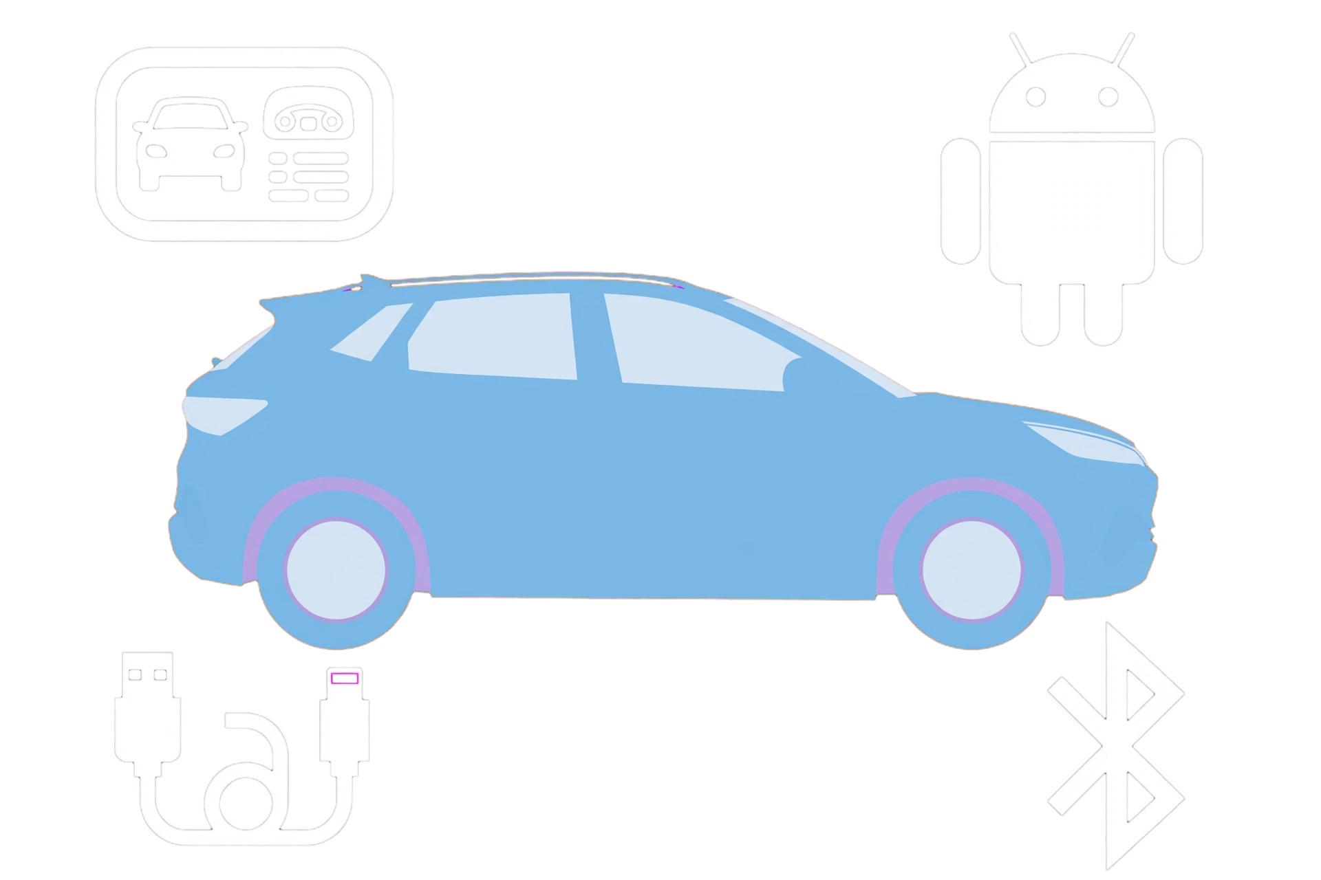 MyBYD illustration for BYD ATTO 3 Android Auto and Apple CarPlay