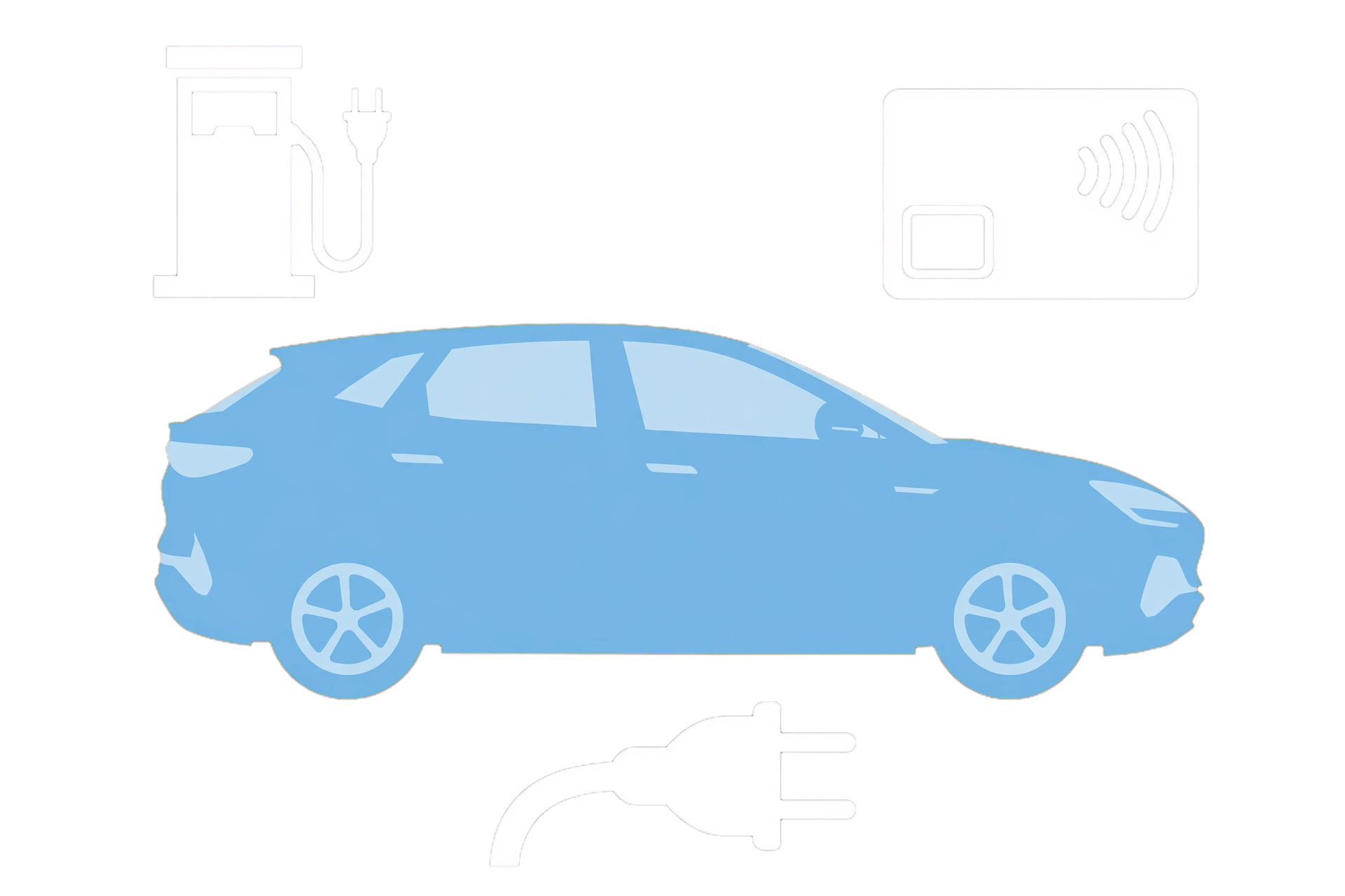 MyBYD illustration showing how to use a public EV charger