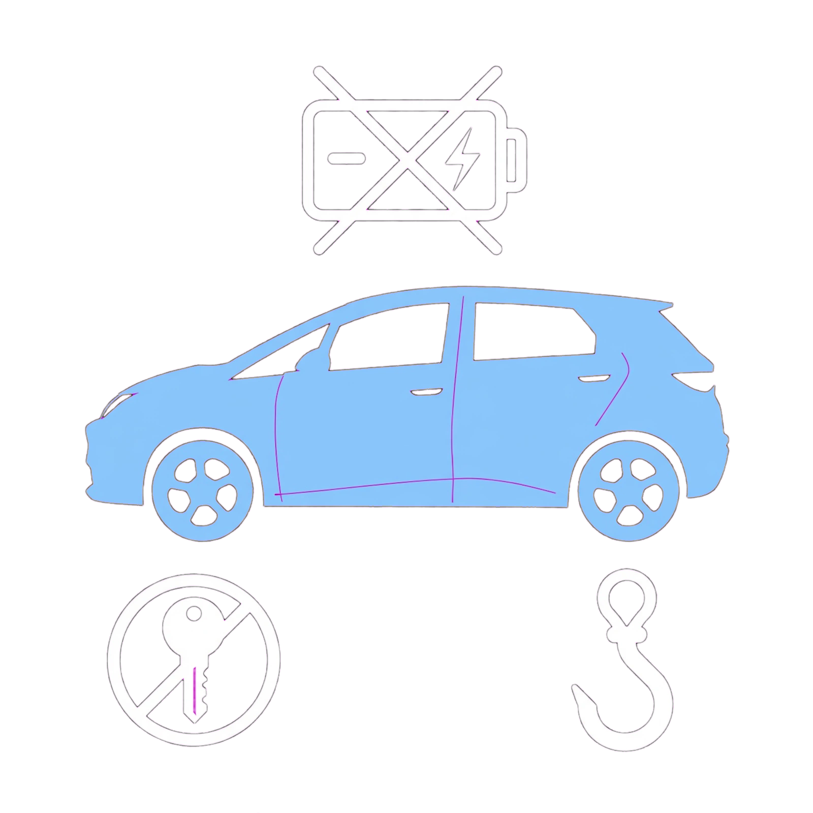 Illustration for safe 12V checks when a BYD DOLPHIN is unresponsive.
